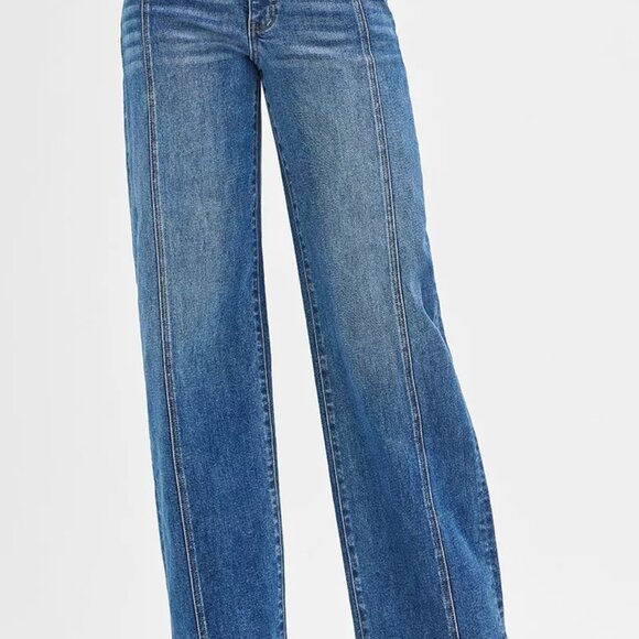 Risen Jeans Denim - RISEN Mid Rise‎ Fit Wide Baggy Jeans